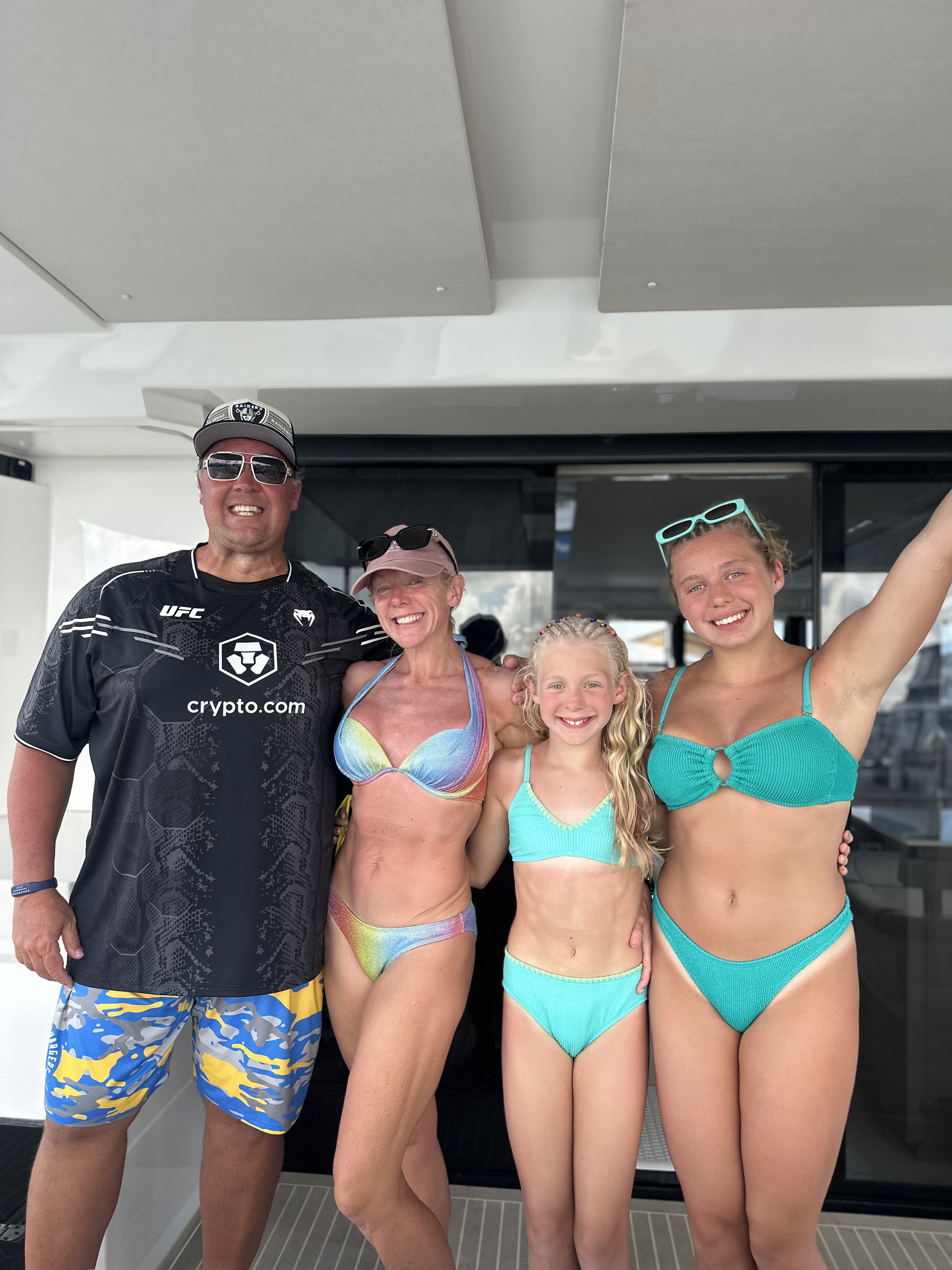 Family portrait captured aboard the yacht